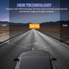 Dash Cam W/ IR Night Vision Loop Recording & 2" IPS Screen 1080P 3 Camera ， DVR recorder, video recorder, Vehicle DVR