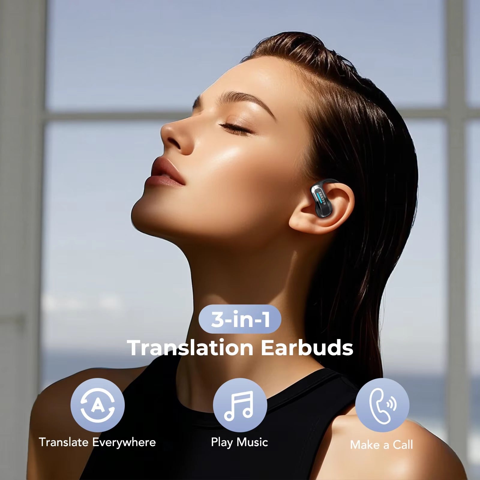ERAZER X8 AI Translator Earbuds Gaming Bluetooth 5.4 Wireless Headphones Low latency HD Call Earphones with Mic Waterproof