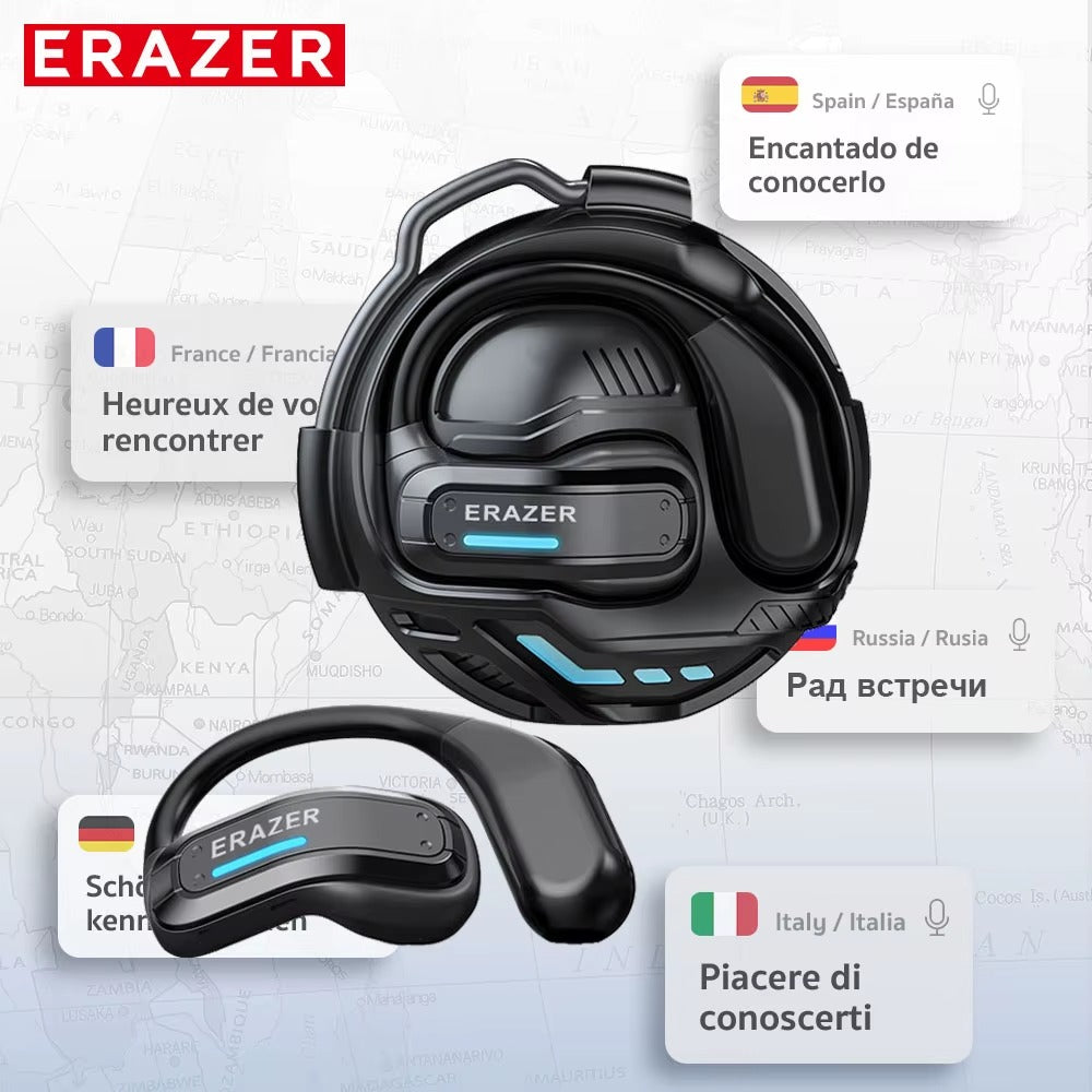 ERAZER X8 AI Translator Earbuds Gaming Bluetooth 5.4 Wireless Headphones Low latency HD Call Earphones with Mic Waterproof
