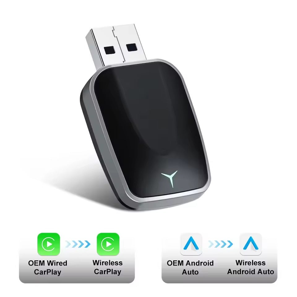 2in1 FLIXIVI Wireless CarPlay Android Auto Wireless Adapter Mini Box Plug and play Connect Universal for Nissan Wireless Adapter