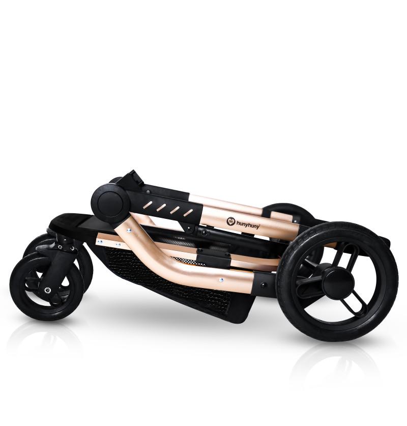 HunyHuny 3-in-1 Premium Baby Stroller System - Luxury Travel Pram with Bassinet