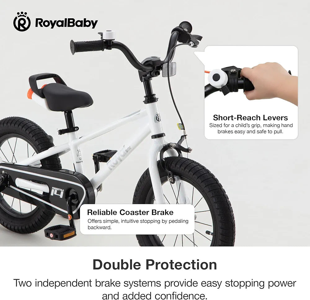 RoyalBaby 14" Kids Bicycle - Pedal Bike with Training Wheels